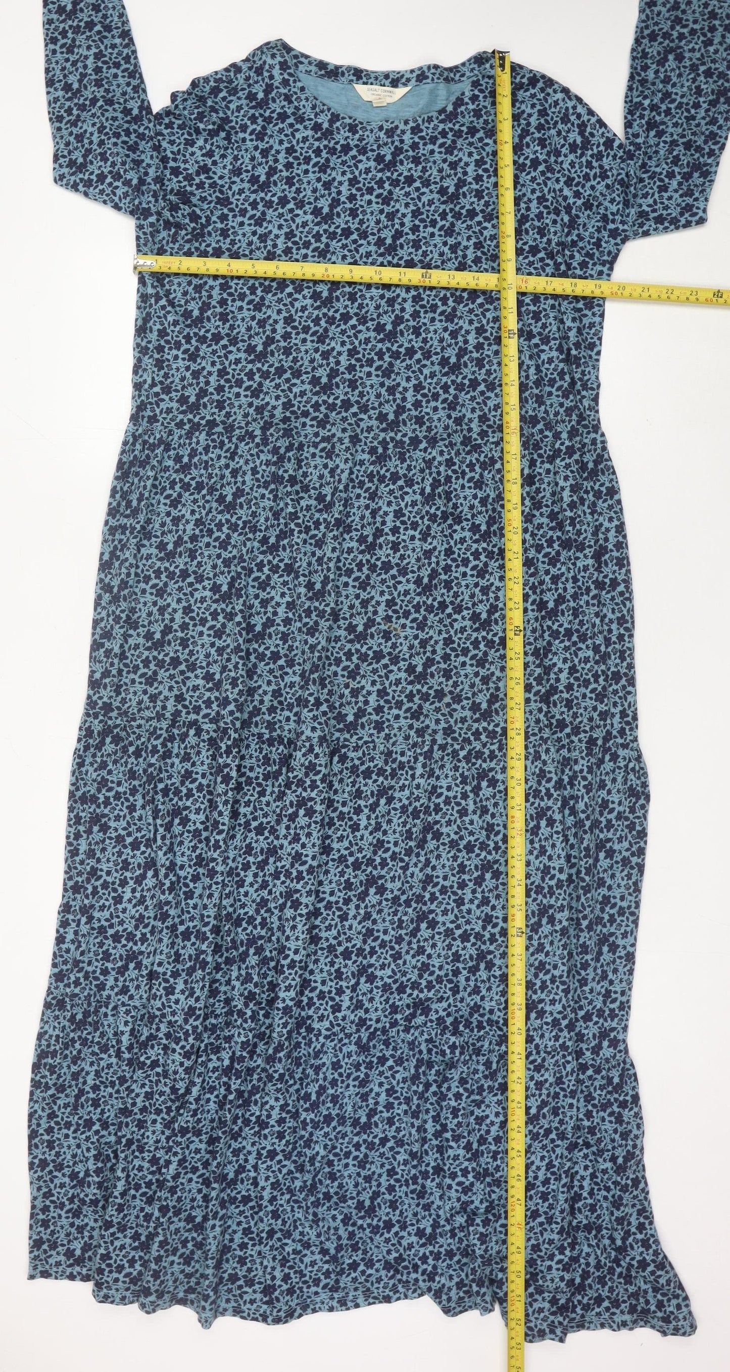 Seasalt Cornwall Women’s Blue Floral Maxi Tall Dress UK 12