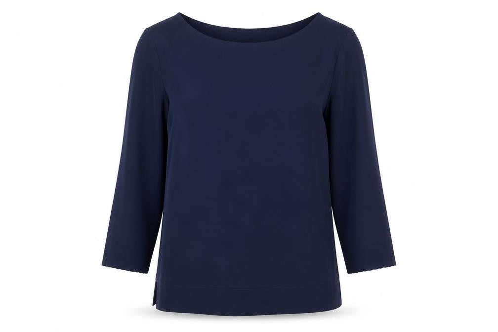 French Connection Women’s Blue XS Blouse 3/4 Sleeve Boat Neck