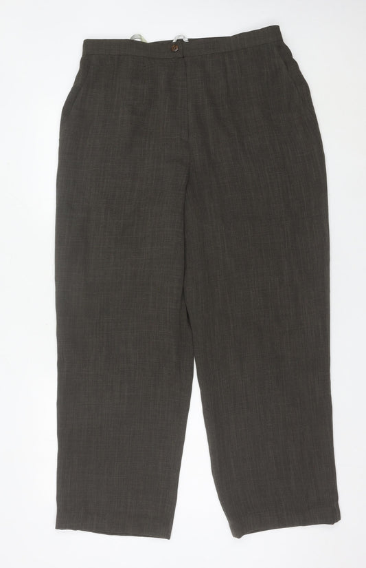 Vicini Women’s Brown Size 18 Straight Leg Polyester Trousers