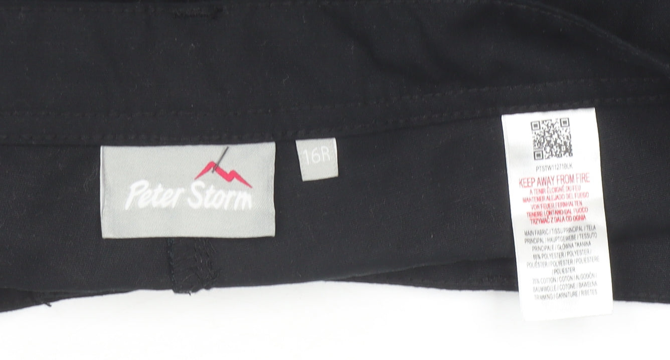 Peter Storm Womens Black Size 16 Regular Hiking Shorts
