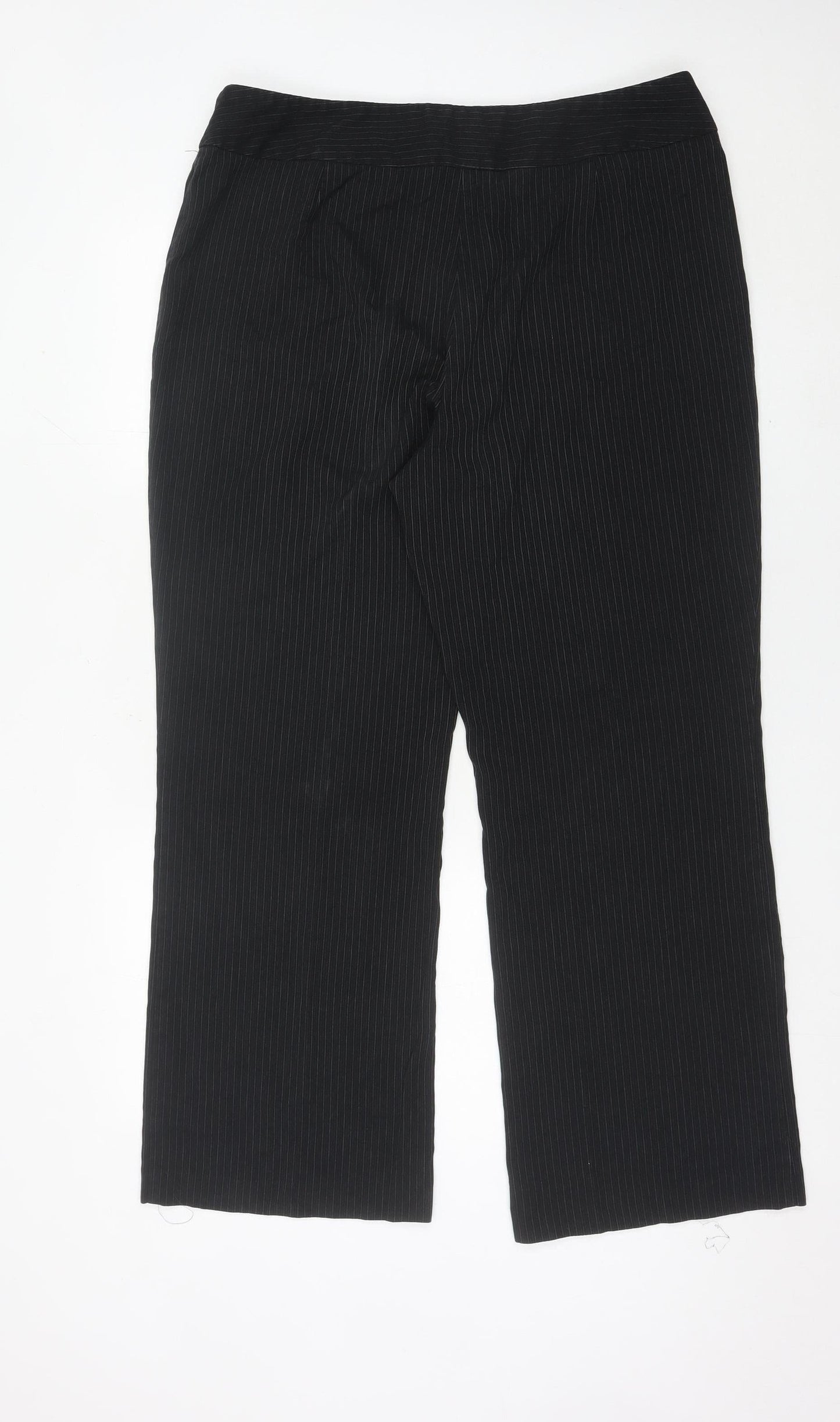 Marks and Spencer Womens Black Pinstripe Dress Pants Size 18 Regular
