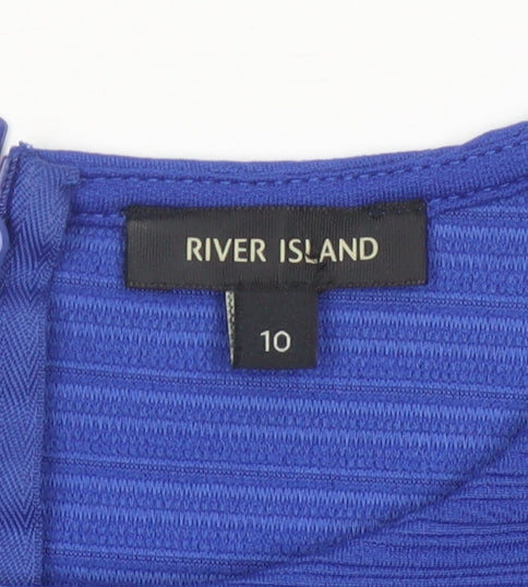 River Island Women’s Blue Bodycon Dress Size 10 Sleeveless Party Wear