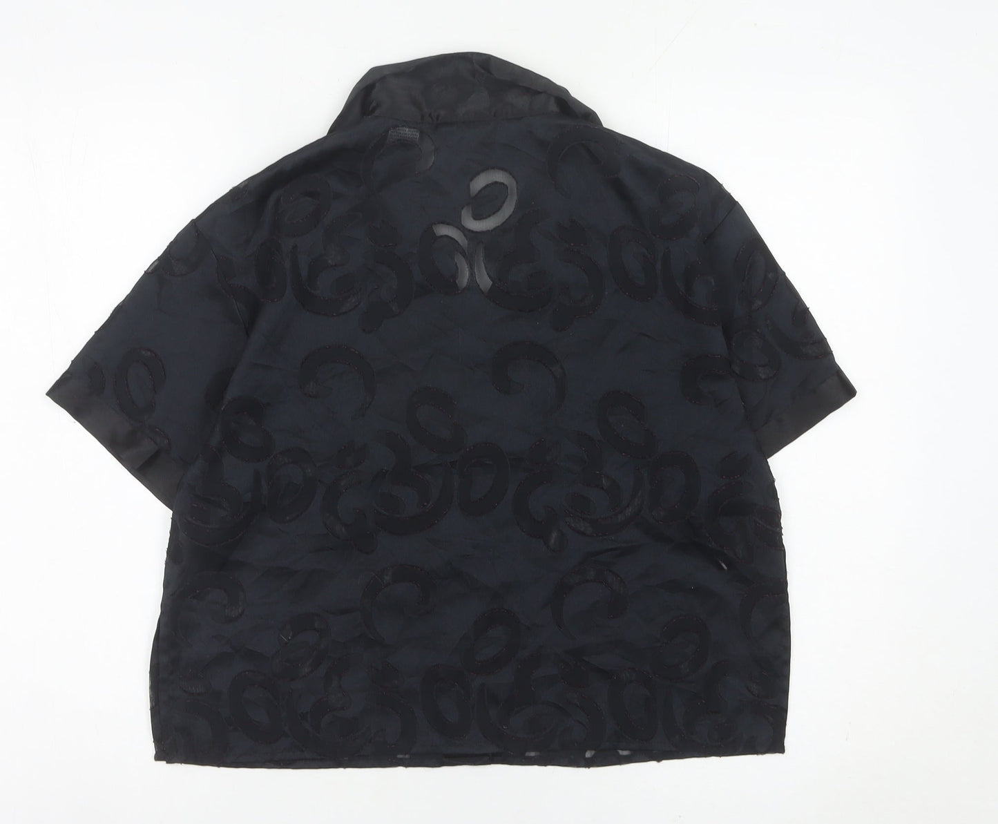 Disney Women Black Satin Mickey Mouse Pyjama Shirt Top S