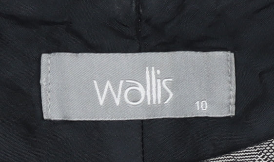 Wallis Women’s Grey Check Sheath Dress Size 10 Sleeveless Workwear