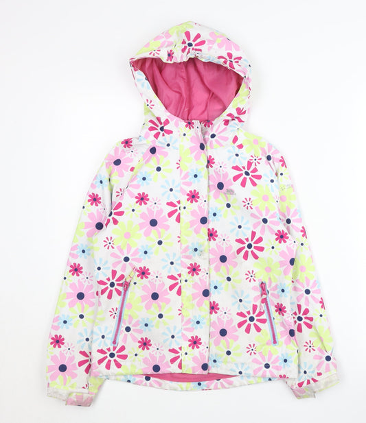 Trespass Girls Multicoloured Floral Waterproof Rain Coat Jacket 7 Years