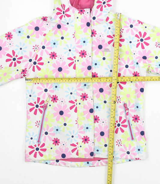 Trespass Girls Multicoloured Floral Waterproof Rain Coat Jacket 7 Years