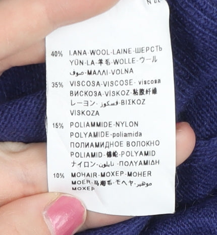 Benetton Women’s Blue Wool Blend V-Neck Cardigan Size S