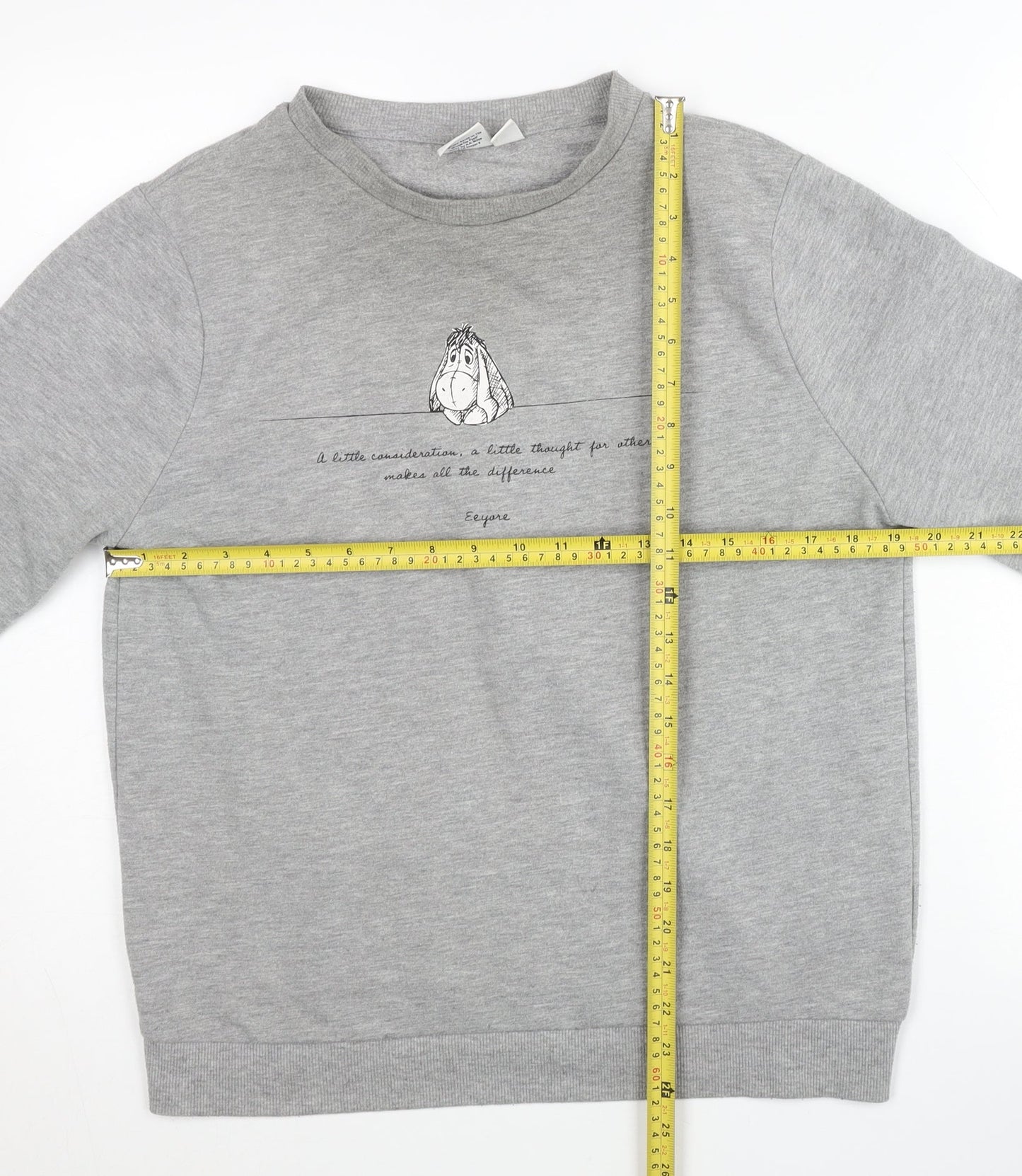 Disney Women’s Grey Eeyore Sweatshirt UK 10/12 Crew Neck Pullover