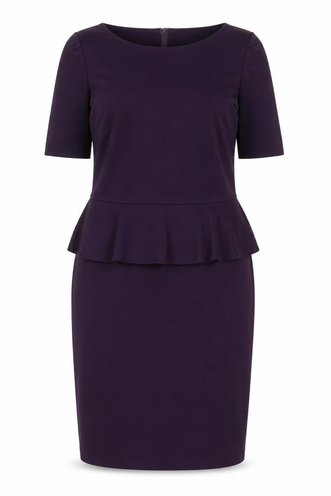 Marks and Spencer Women Purple Sheath Dress Size 12 Peplum Workwear