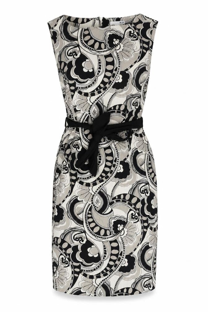 H&M Women’s Black White Geometric Sheath Dress Size 6