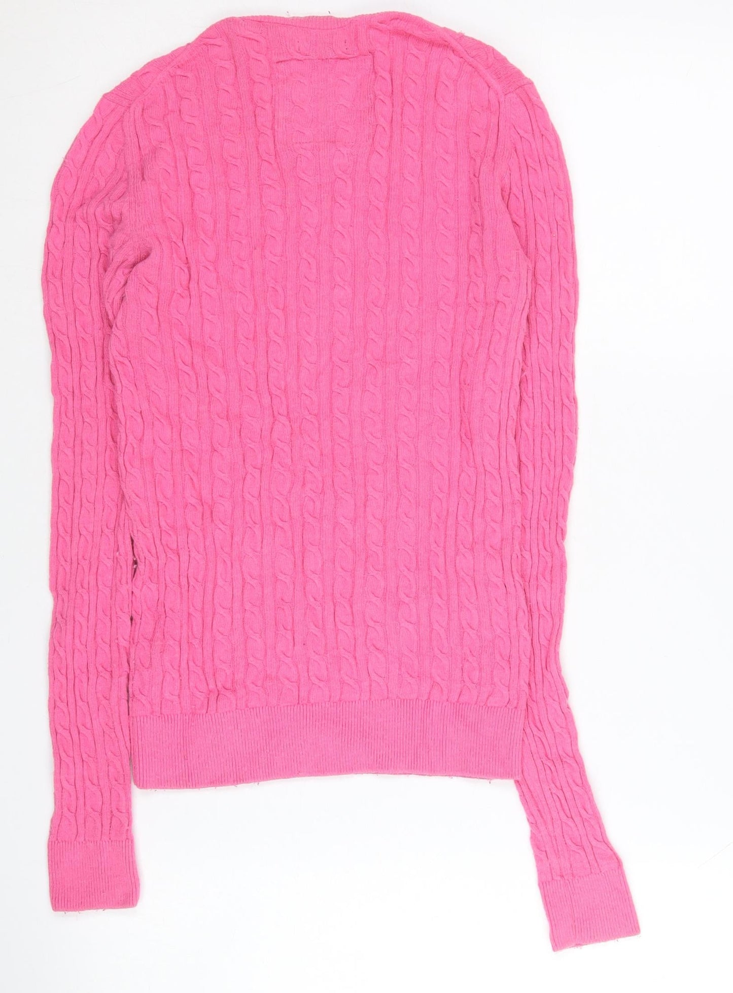 Superdry Women’s Pink Cable-Knit Cashmere Blend Jumper Size 2XS