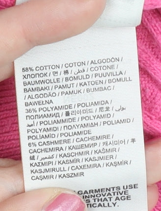 Superdry Women’s Pink Cable-Knit Cashmere Blend Jumper Size 2XS