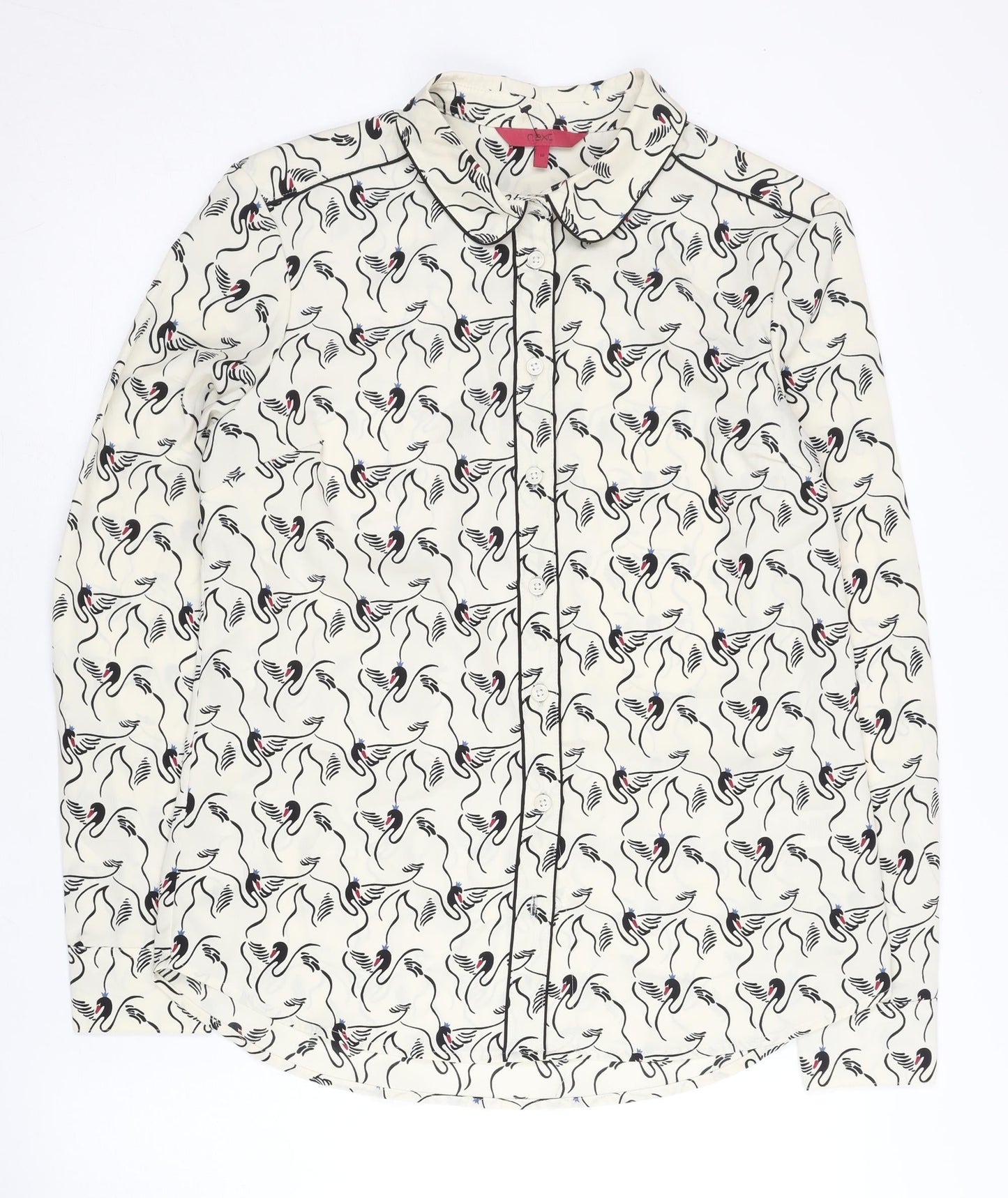 Next Women’s Ivory Animal Print Button-Up Shirt Size 10