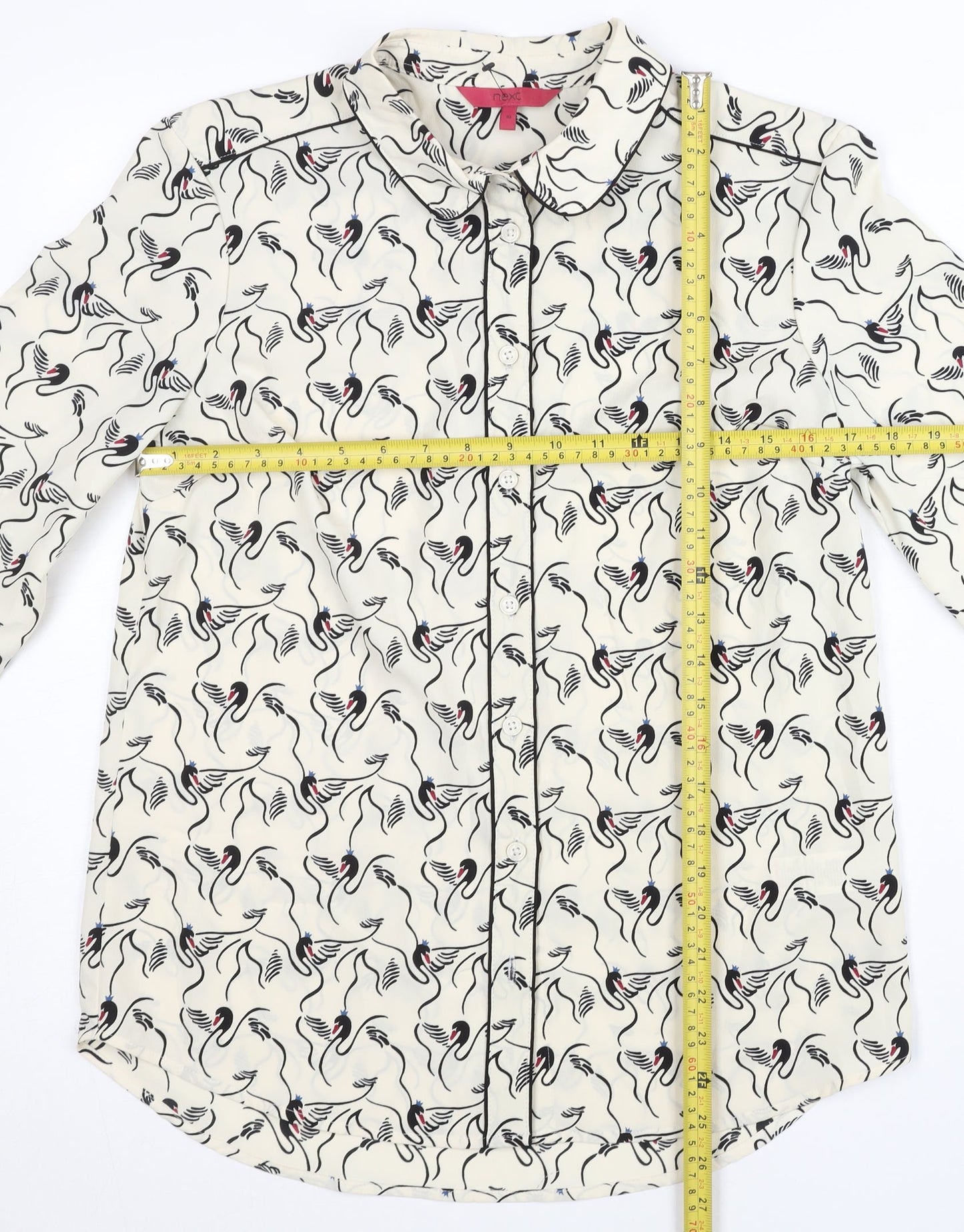 Next Women’s Ivory Animal Print Button-Up Shirt Size 10