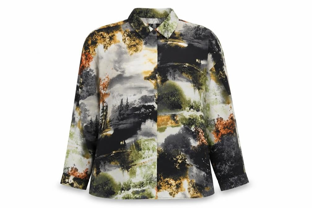 MNG Collection Womens Multicoloured Button-Up Blouse M