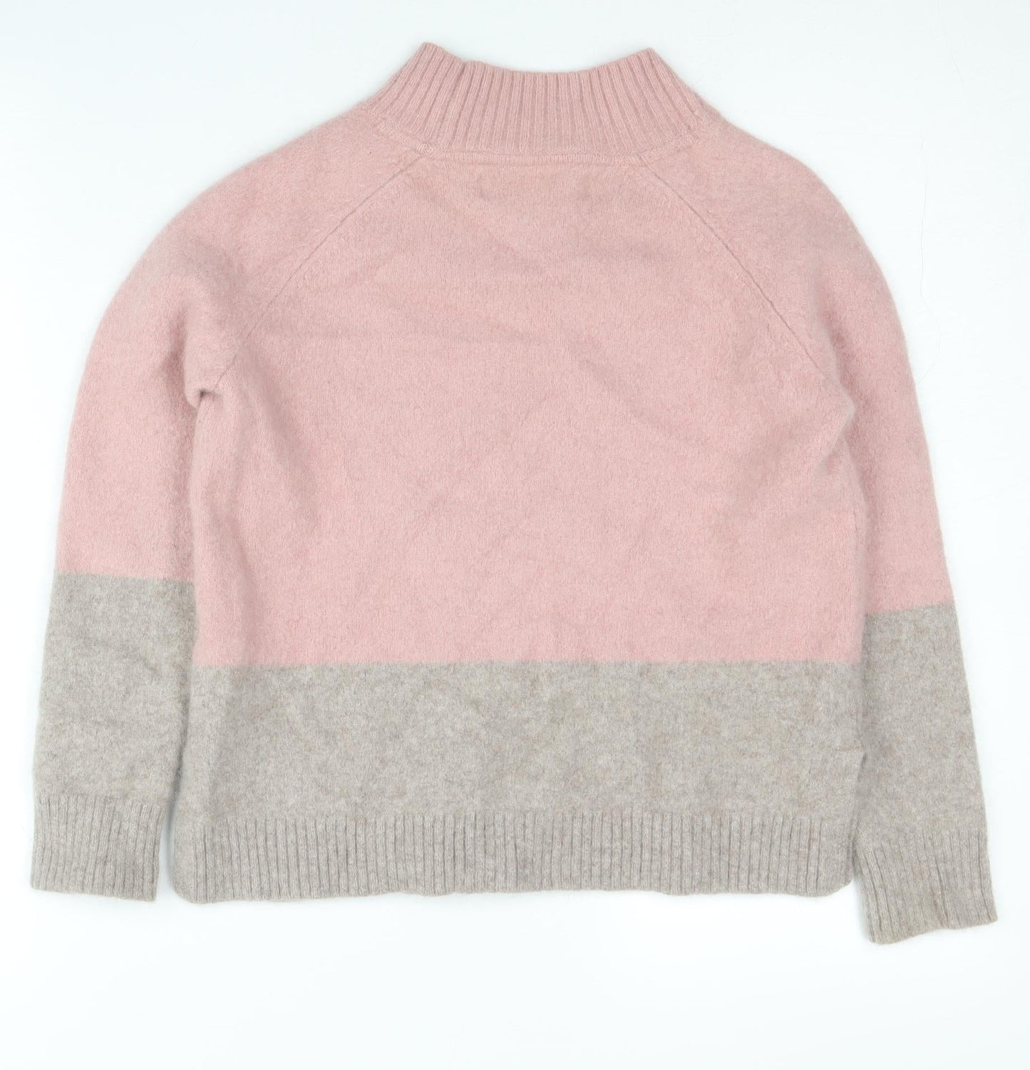 FatFace Women's Pink Cashmere Jumper UK 12 Mock Neck Long Sleeve