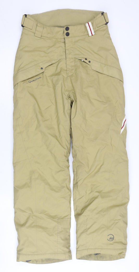 Quechua Boys Beige 12 Years Snow Pants Waterproof Insulated Winter