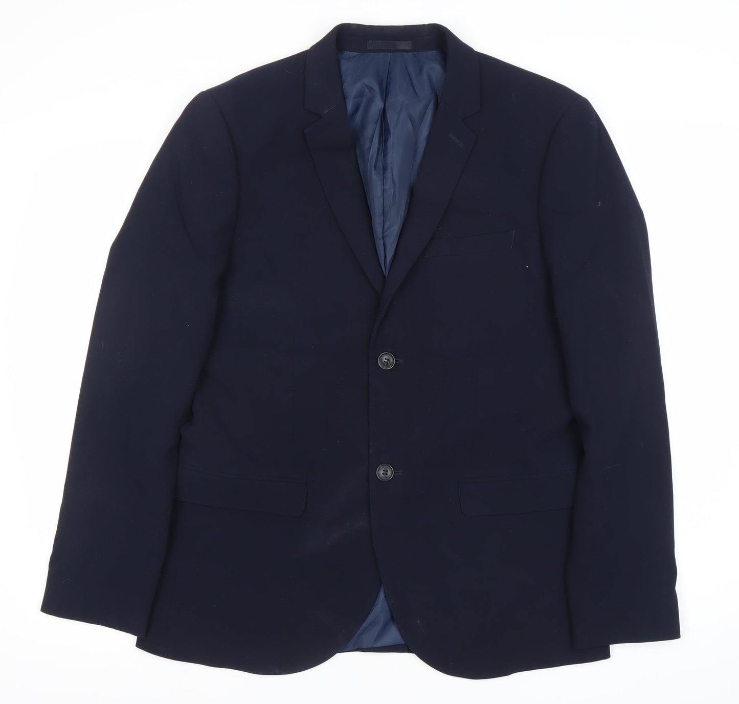 Topman Men’s Navy Blue Slim Fit Suit Jacket 40R Two Button