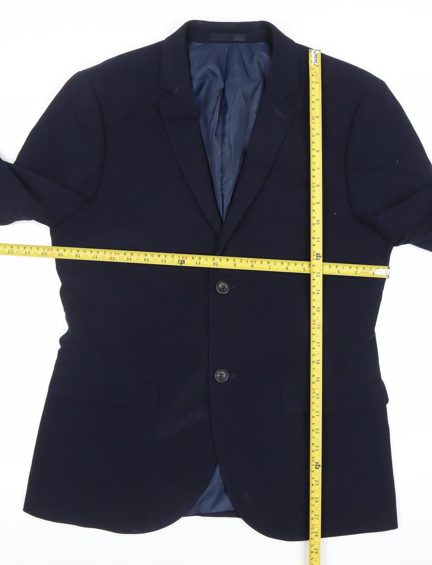 Topman Men’s Navy Blue Slim Fit Suit Jacket 40R Two Button