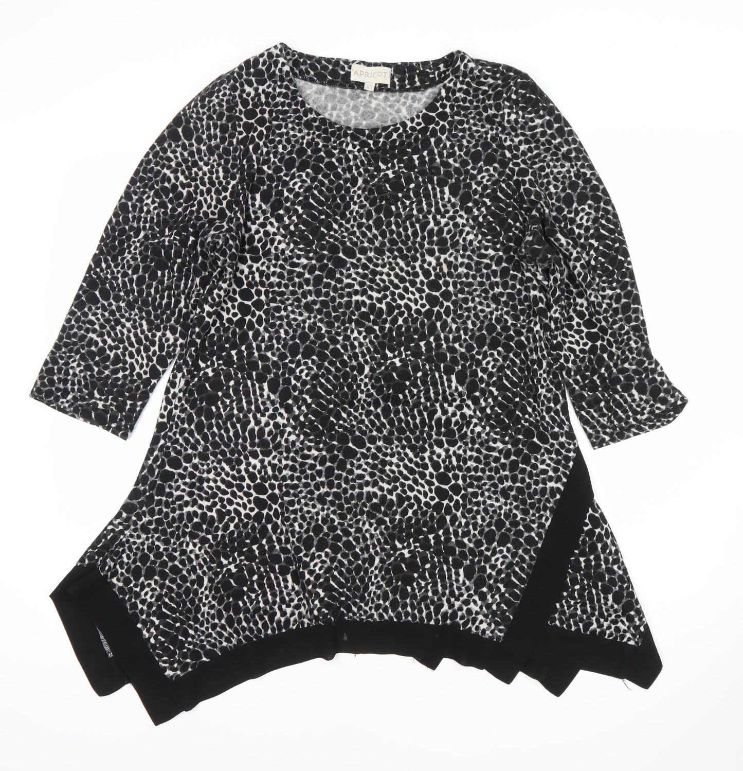 Apricot Womens Black Animal Print Tunic Blouse Size 10 Viscose