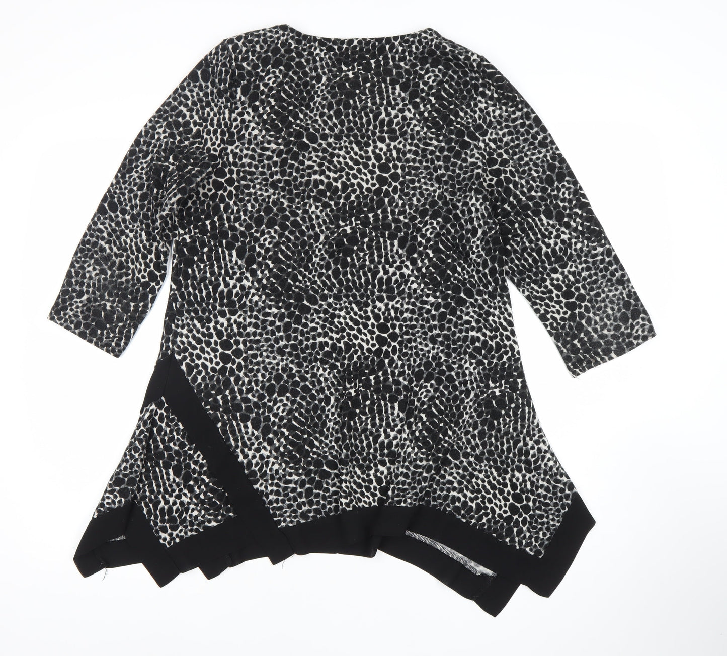 Apricot Womens Black Animal Print Tunic Blouse Size 10 Viscose