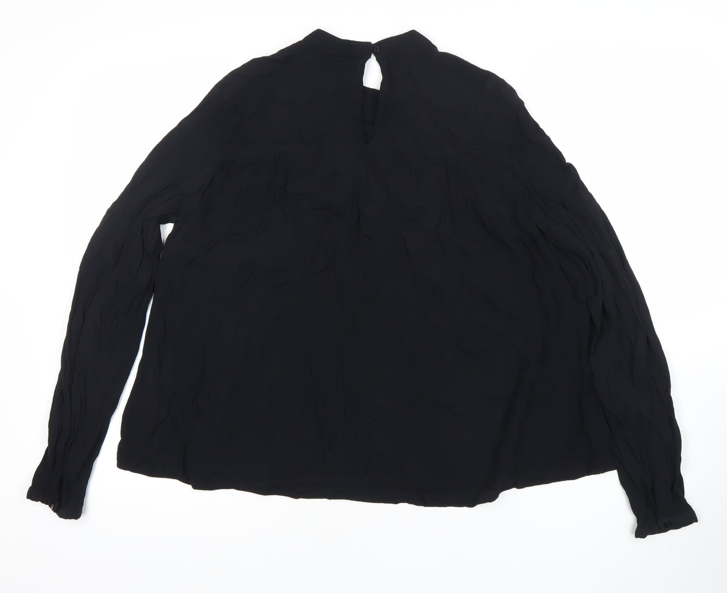 Pimkie Women Black Blouse Size 12 Tunic Long Sleeve Viscose