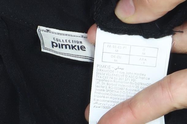 Pimkie Women Black Blouse Size 12 Tunic Long Sleeve Viscose