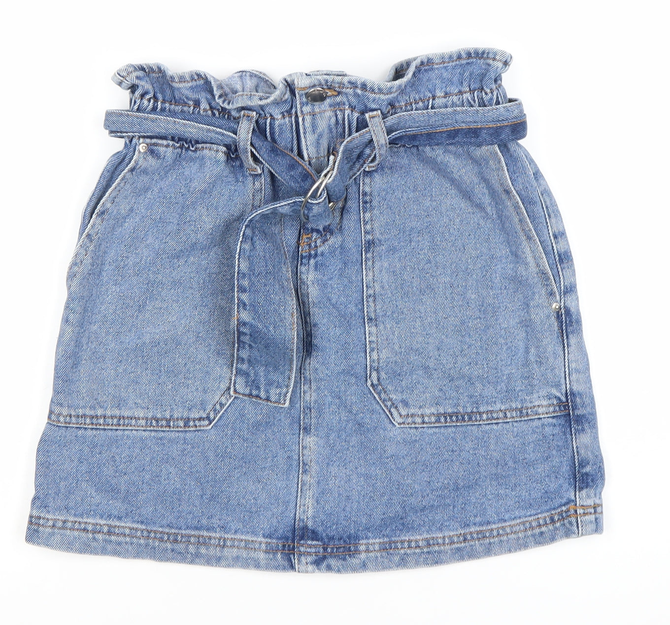 Denim Co Womens Blue Cotton Denim Short Skirt Size 8 High Rise Pockets