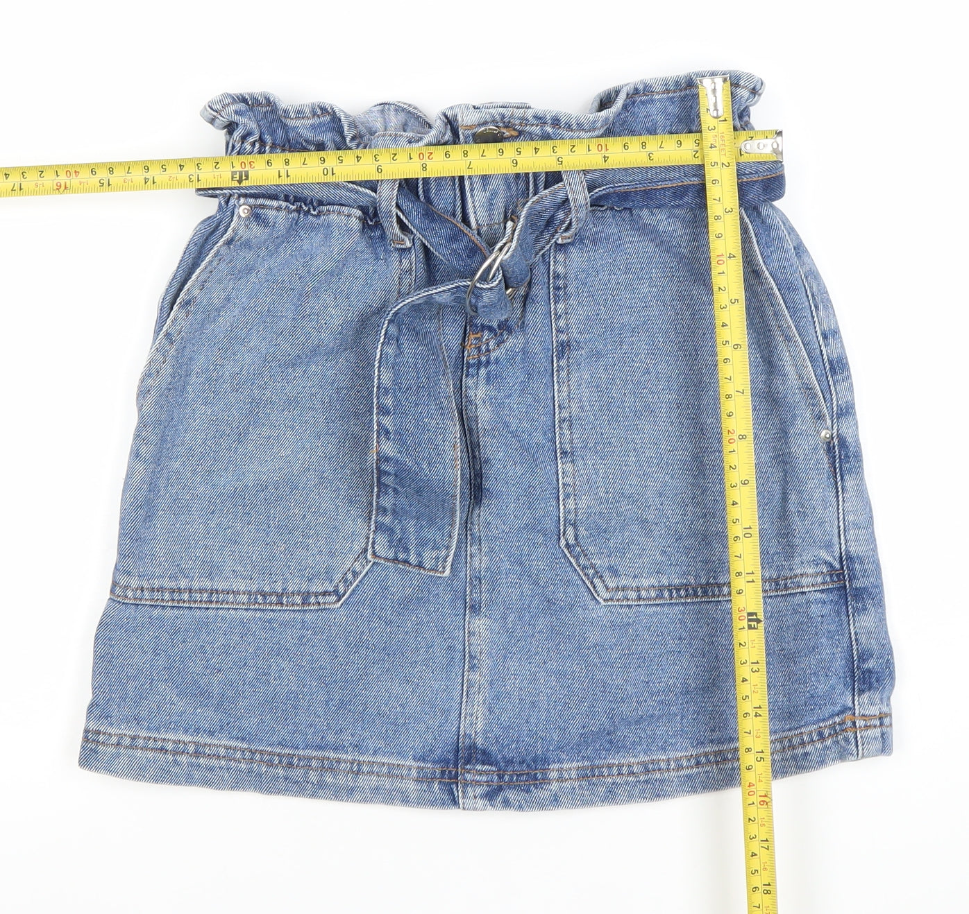 Denim Co Womens Blue Cotton Denim Short Skirt Size 8 High Rise Pockets