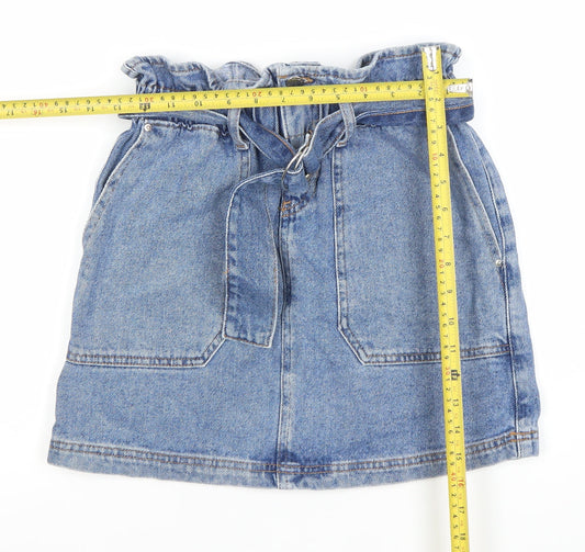 Denim Co Womens Blue Cotton Denim Short Skirt Size 8 High Rise Pockets