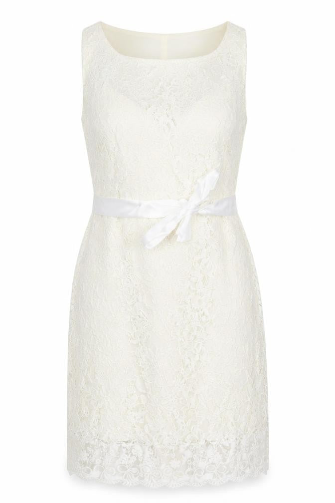 Aftershock London Women’s Ivory Lace Strapless Sheath Dress XL