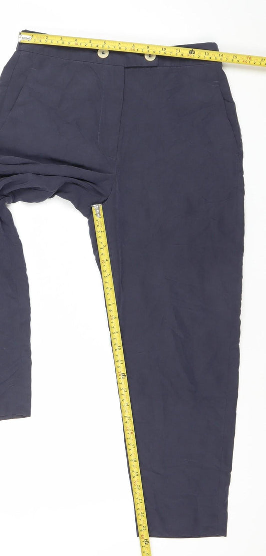 MNG Womens Blue Size 8 Suit Trousers Formal Workwear