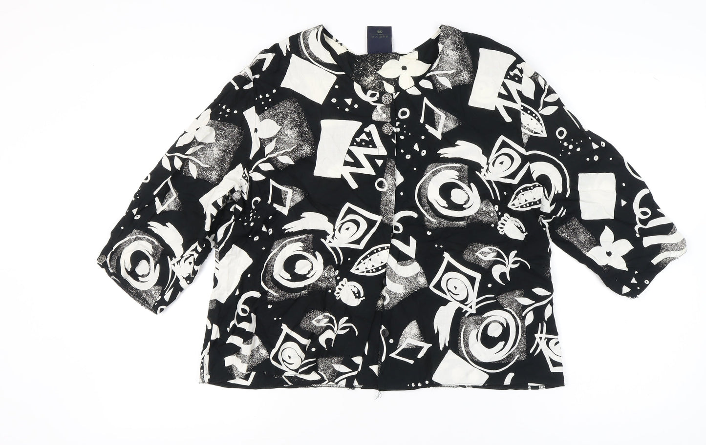 Your Sixth Sense Women’s Black Geometric Art Blouse Size 18