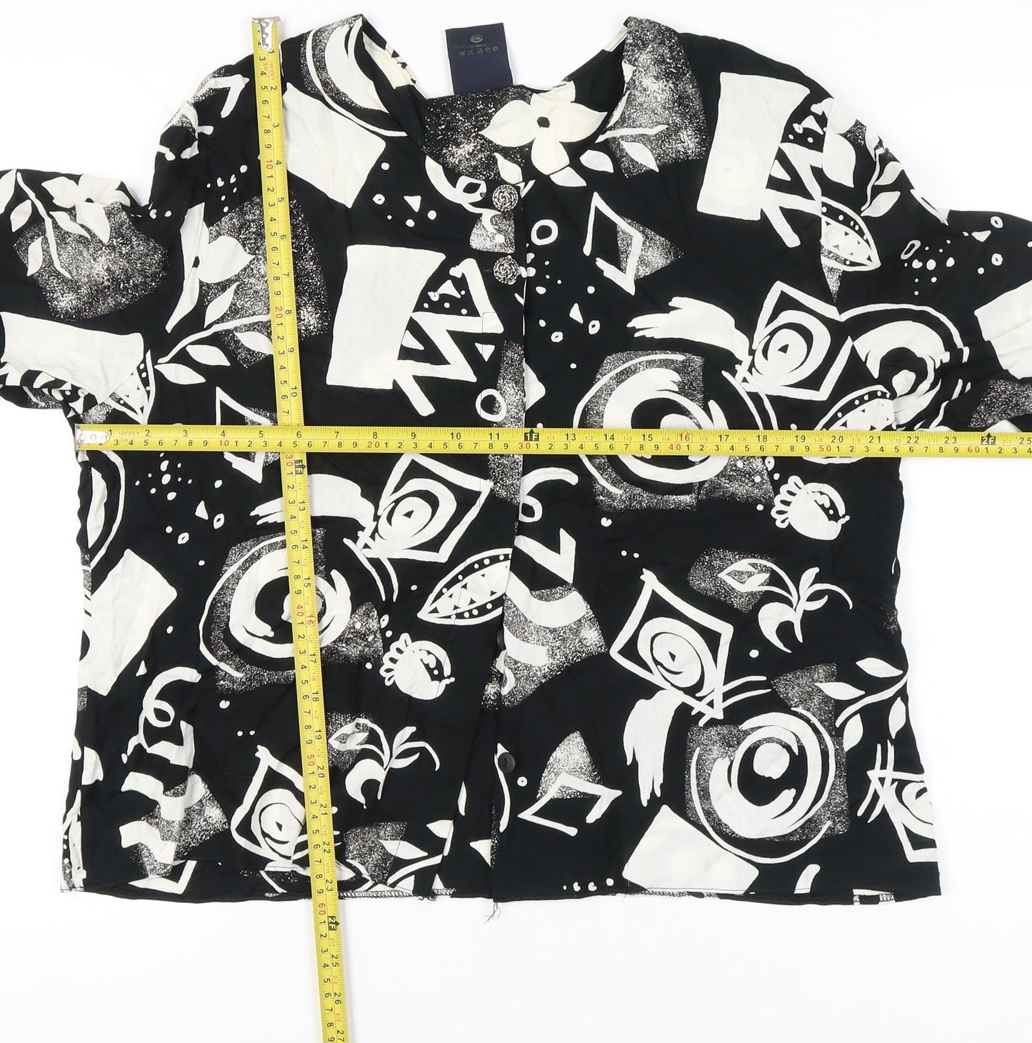 Your Sixth Sense Women’s Black Geometric Art Blouse Size 18