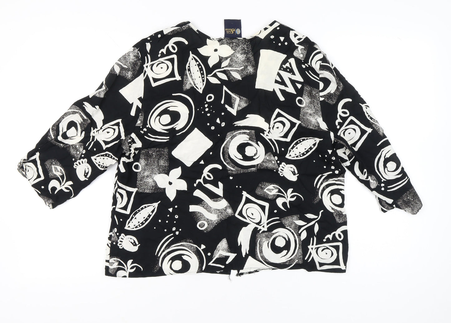Your Sixth Sense Women’s Black Geometric Art Blouse Size 18