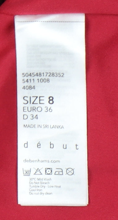 Début Women’s Red Metallic Knee Length A-Line Dress Size 8