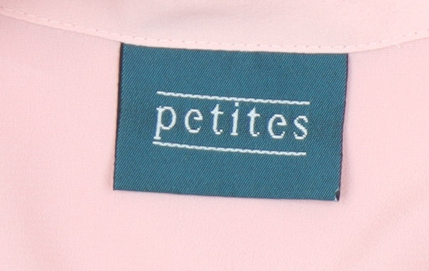 Petites Womens Pink Blouse Size 22 Short Sleeve Collared Button Up
