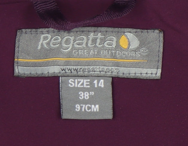 Regatta Womens Purple Softshell Jacket Coat Size 14 UK Zip Pockets Outdoor