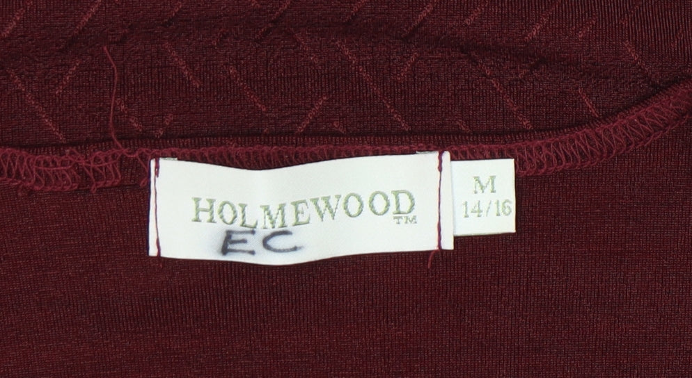 Holmewood Women Red T-Shirt Size 14 Short Sleeve Stretch