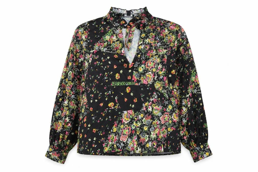 Topshop Women’s Multicoloured Floral Blouse UK 14 Tunic Style