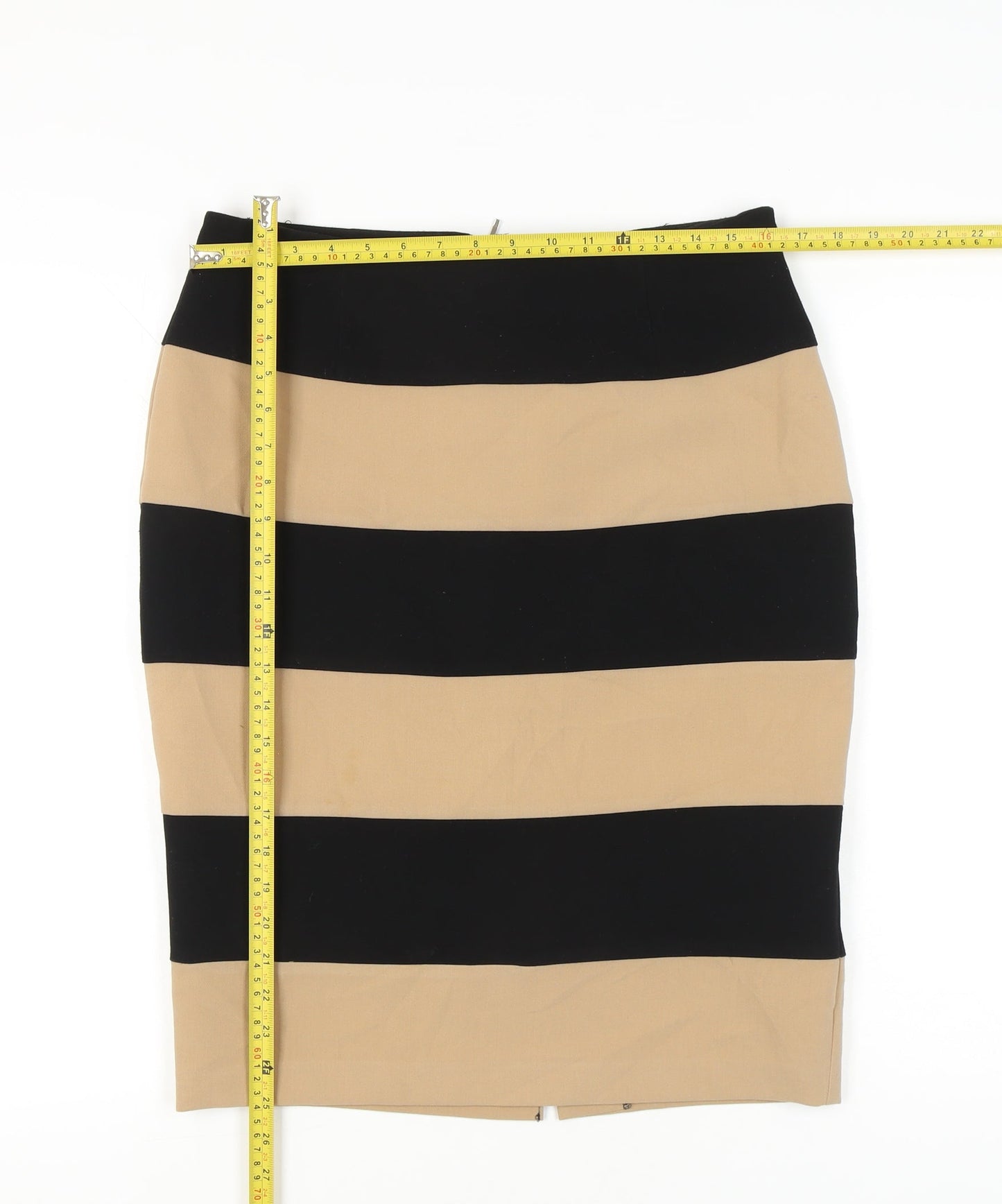 Principles by Ben de Lisi Women’s Black Beige Striped Pencil Skirt Size 12