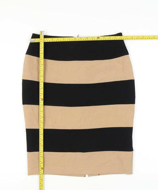Principles by Ben de Lisi Women’s Black Beige Striped Pencil Skirt Size 12