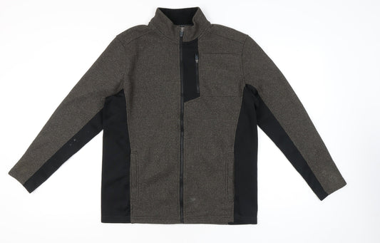 IZOD Men’s Grey Full Zip Sweatshirt Jacket M High Neck Pockets