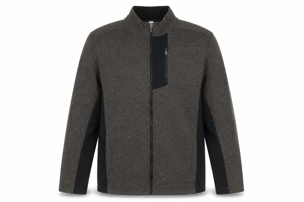 IZOD Men’s Grey Full Zip Sweatshirt Jacket M High Neck Pockets