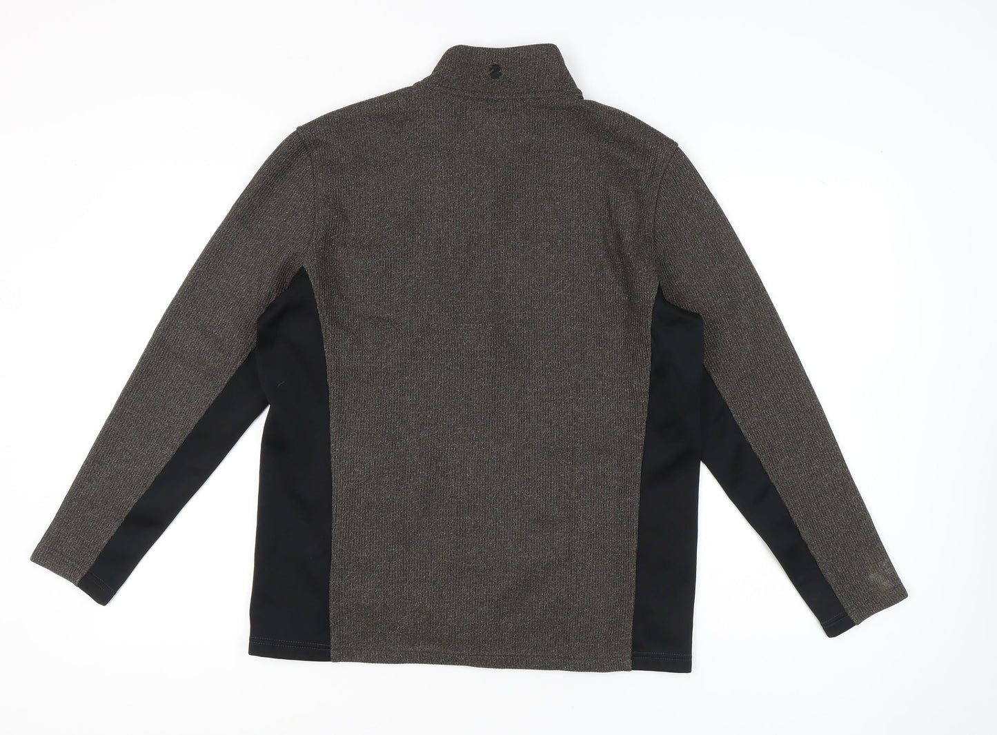 IZOD Men’s Grey Full Zip Sweatshirt Jacket M High Neck Pockets