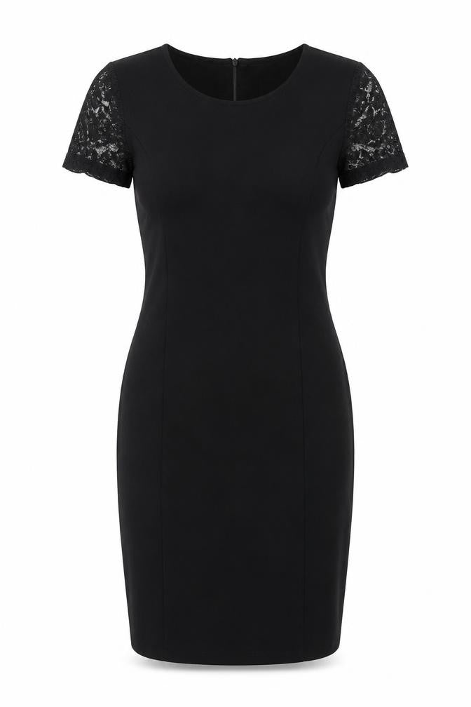 b.young Women’s Black Sheath Lace Knee Length Dress Size S