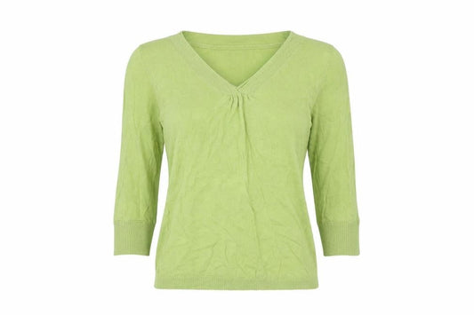 FatFace Womens Green V-Neck Pullover Jumper Size 10 Cotton Wool