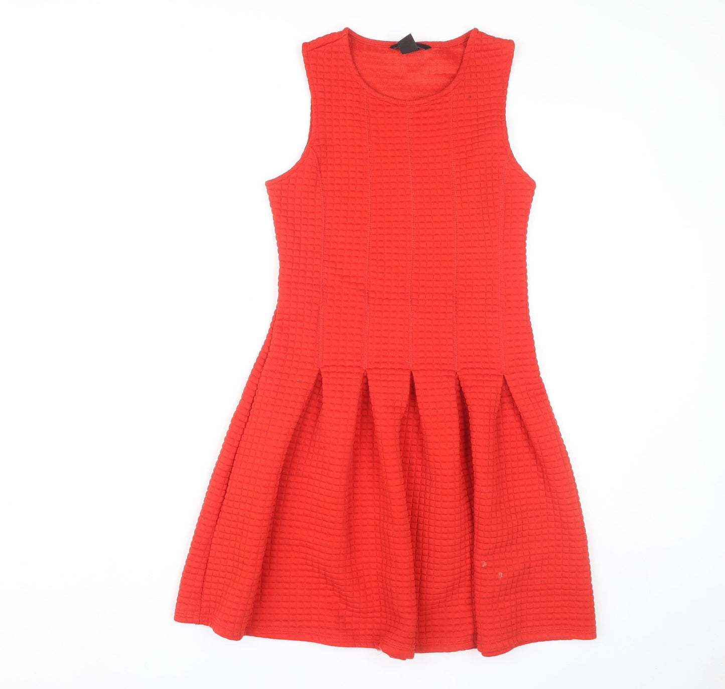 H&M Women’s Red XS Skater Dress Sleeveless Scoop Neck