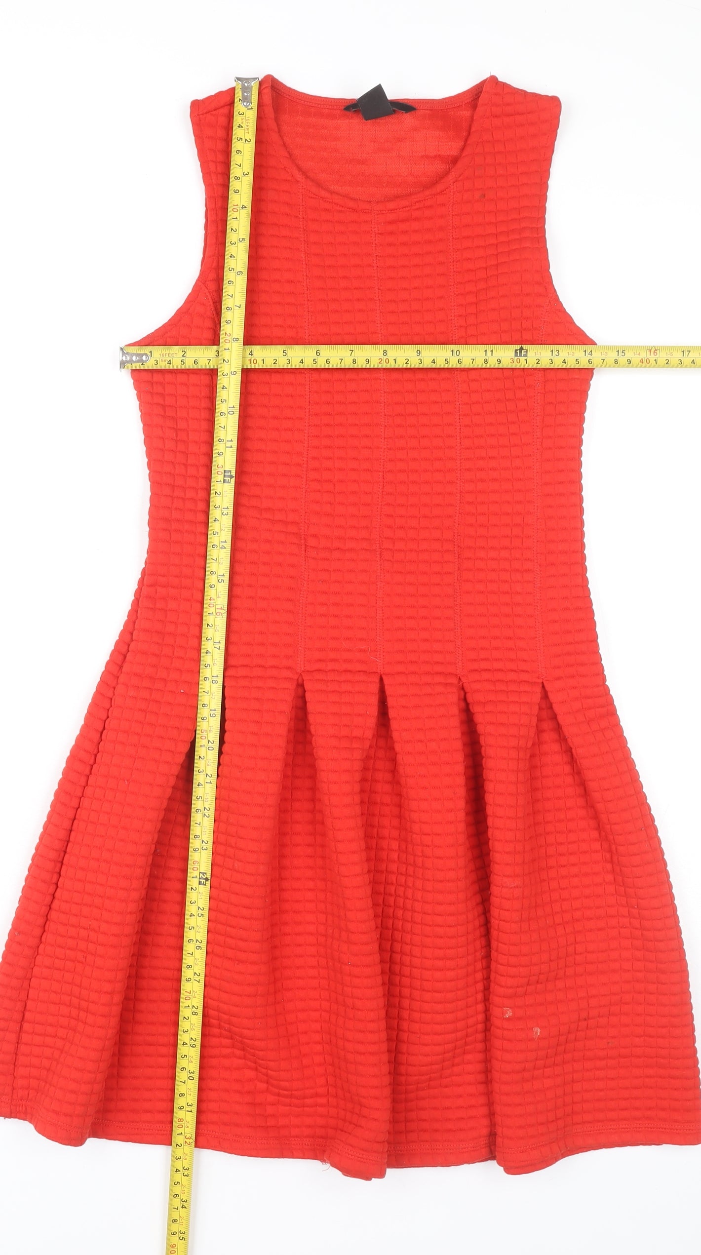 H&M Women’s Red XS Skater Dress Sleeveless Scoop Neck