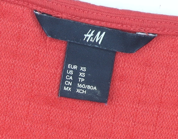 H&M Women’s Red XS Skater Dress Sleeveless Scoop Neck